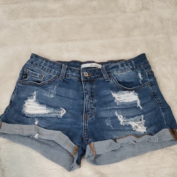 KanCan Distressed Denim Shorts 28/9 - Picture 1 of 10